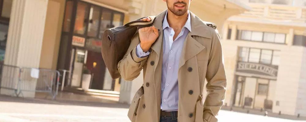 manteau trench homme beige
