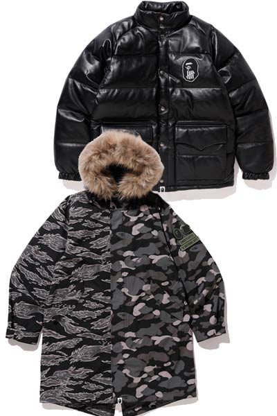 undefeated x bape x timberland parka et blouson