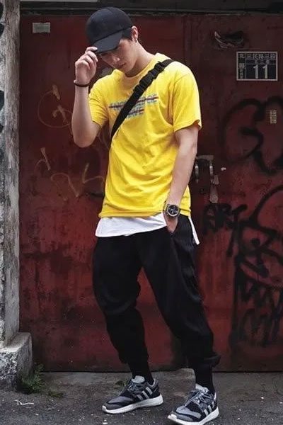 look homme tee-shirt jaune