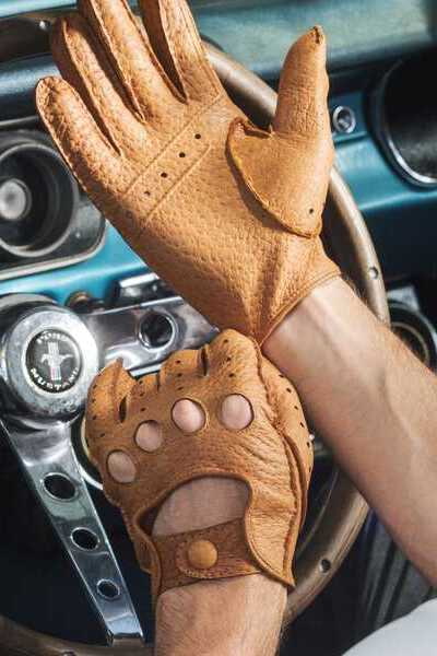 gants en cuir pecari
