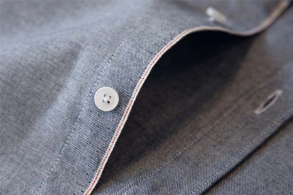 boutonnage chemise chambray col mao the nines