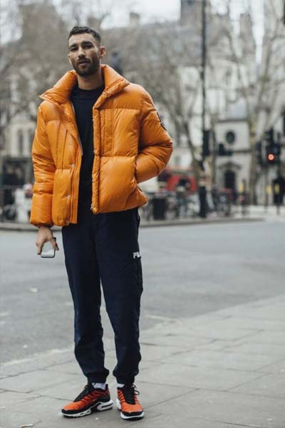 doudoune orange homme