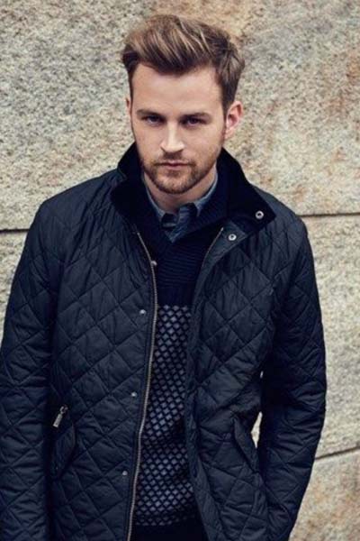 doudoune homme avec cloisonnement en H