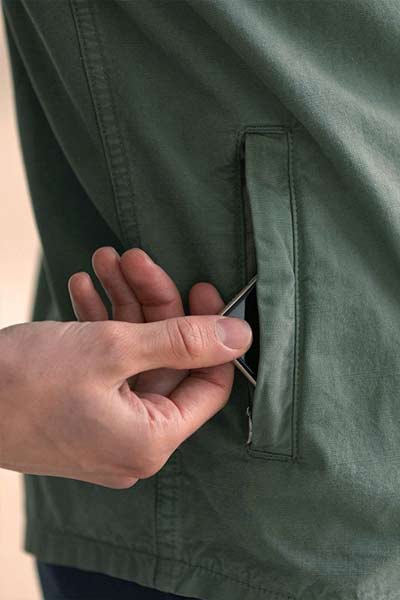 poche zippée surchemise the nines olive