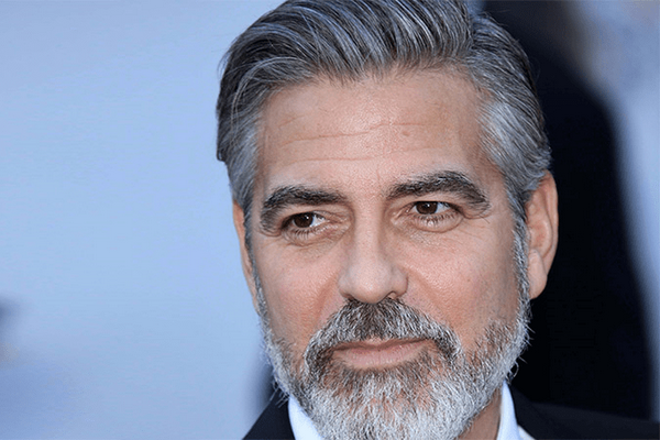 cheveux blanc george clooney