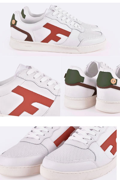 détails baskets en cuir hazel Faguo