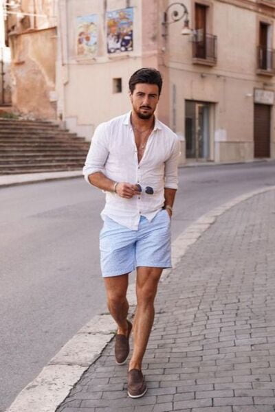 chemise en lin blanche