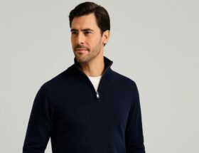 pull demi zip homme