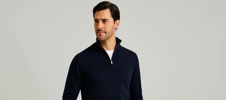 pull demi zip homme