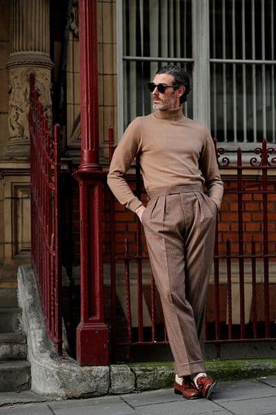 pantalon à pinces taille haute pour hommes
