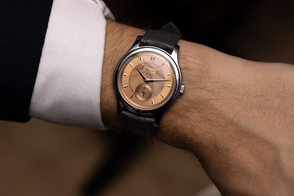 montre a cadran rose chopard luc 1860